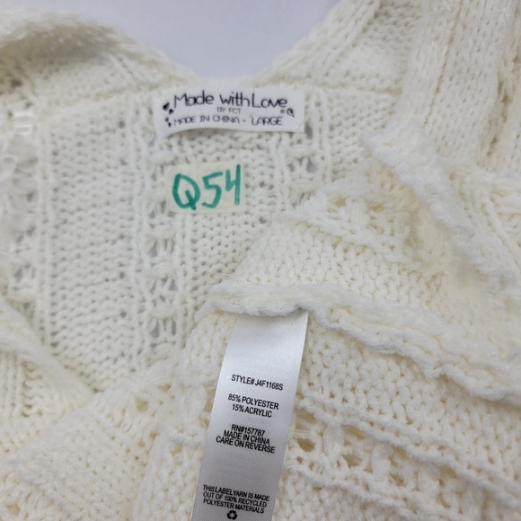NWT Made With Love by FCT soft cream cropped knit pocket sweater - Picture 7 of 7